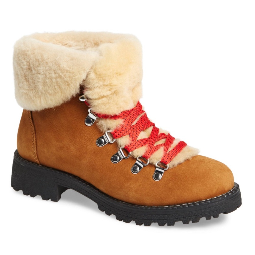 J Crew F8444 NWT Sz 7 Nubuck Leather Nordic Winter Snow Hiker Boots Glazed Pecan